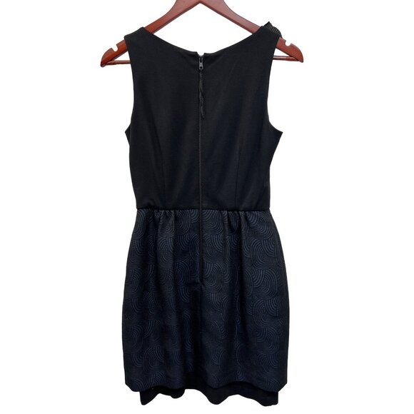 Taylor Navy and Black Swirl Design Floral Collar Sleeveless Sheath Dress - Picture 5 of 9